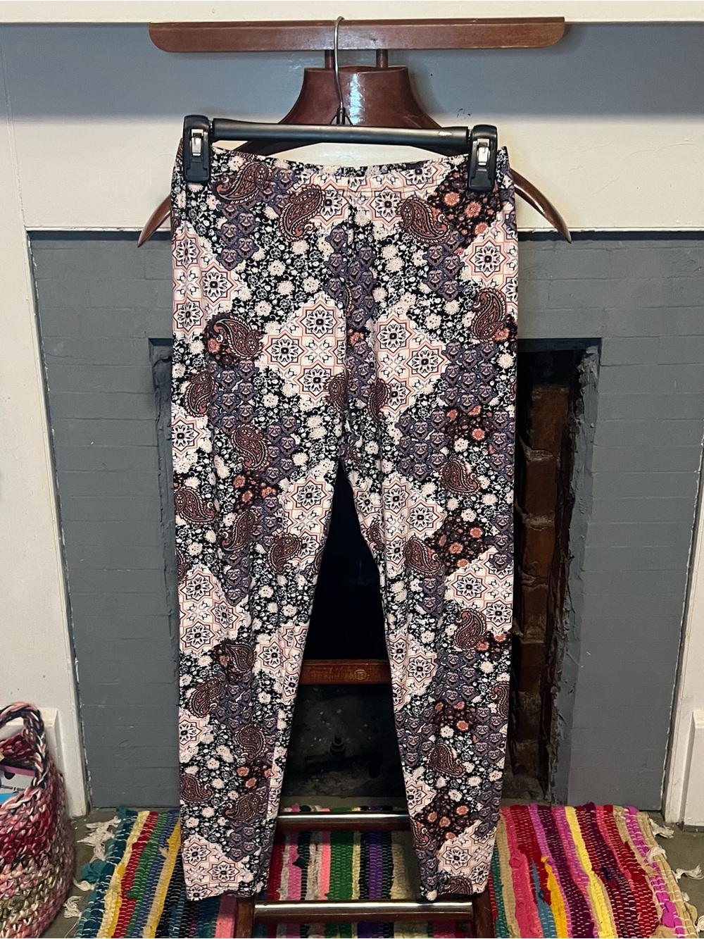 Pink Paisley Floral Leggings